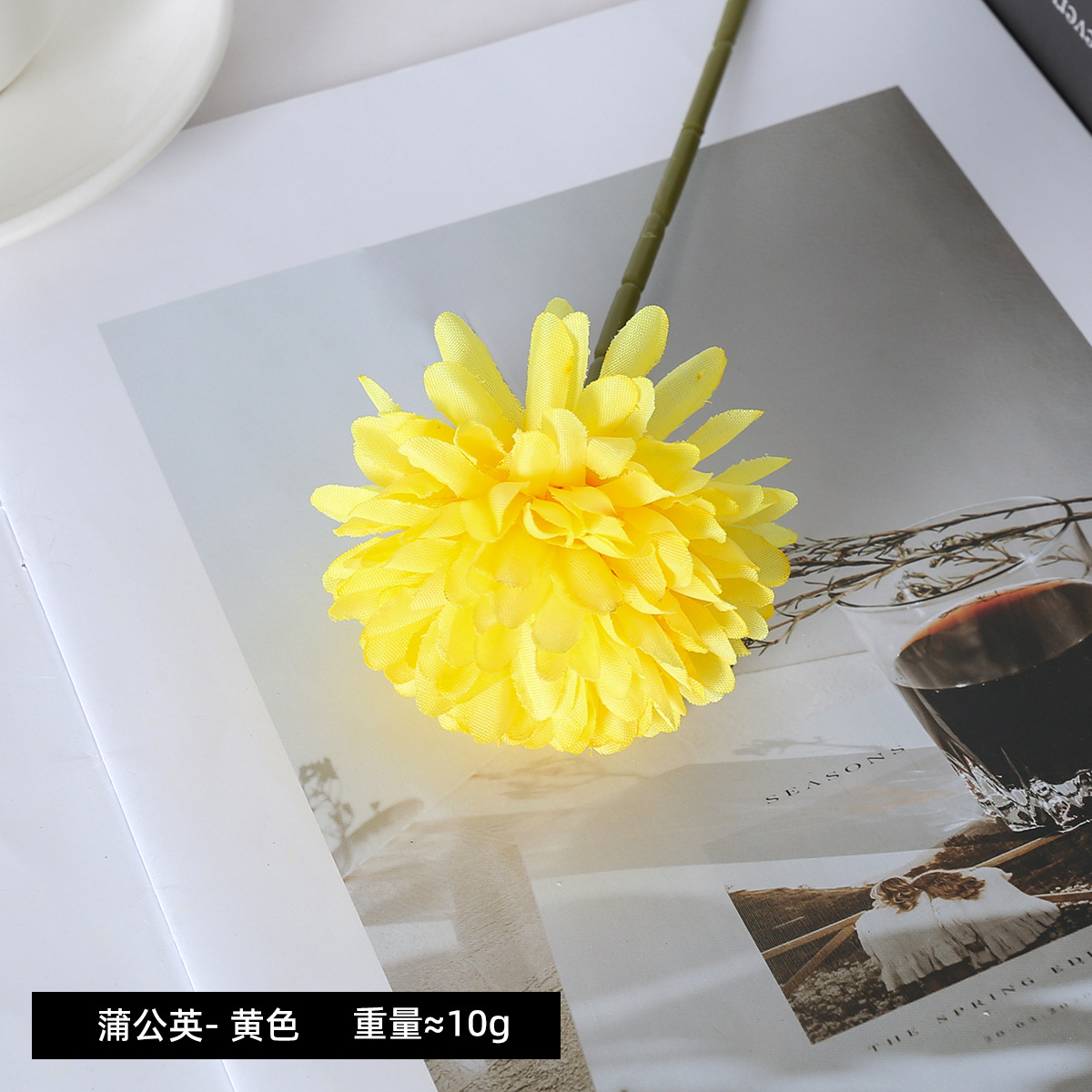 Simulación de diente de león una sola cabeza cebolla bola crisântemo decoración del dormitorio decoración de la sala de estar flores falsas flores de seda boda decoración de boda