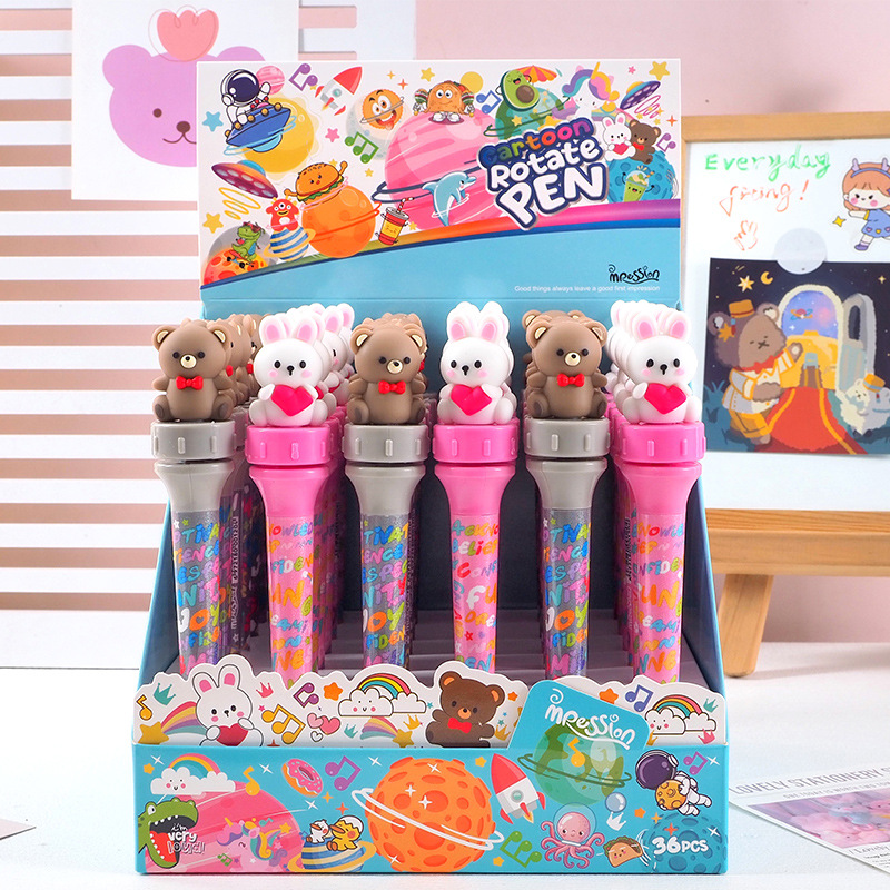 Dibujos animados amor café oso lindo conejo descompresión transferencia medio aceite pluma alta mirada linda chica corazón estudiante papelería creativa