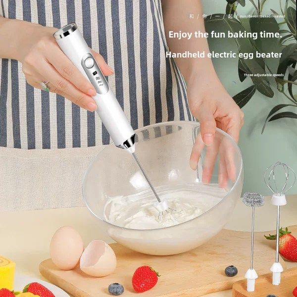 Electric Egg Beater Wireless Automatic Cream Frother Cake Baking Coffee Stirrer Mini Manual Milk Frother