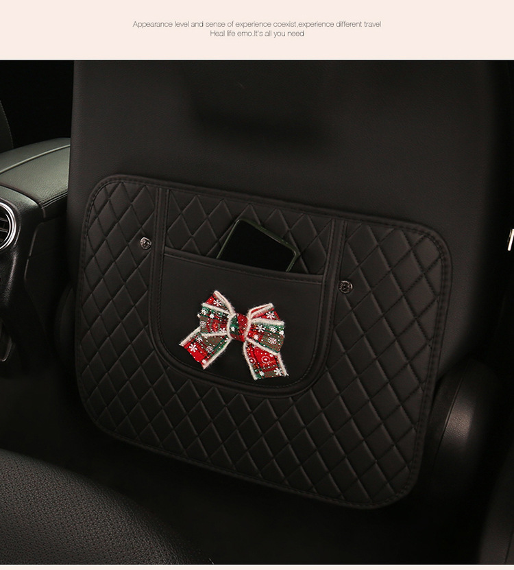 Car Anti-Kick Pad Christmas Bow Anti-Kick Pad Children's Chair Back Anti-Kick and Anti-Dirt Pad Rear Seat Pad