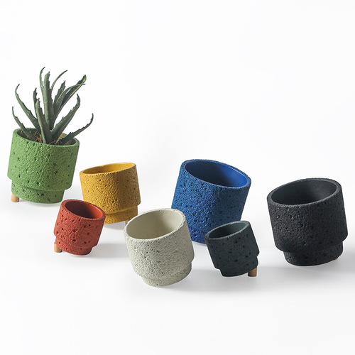 Nordic style cement ceramic matte fashionable minimalist literary personalized indoor pothos planters succulents with holes