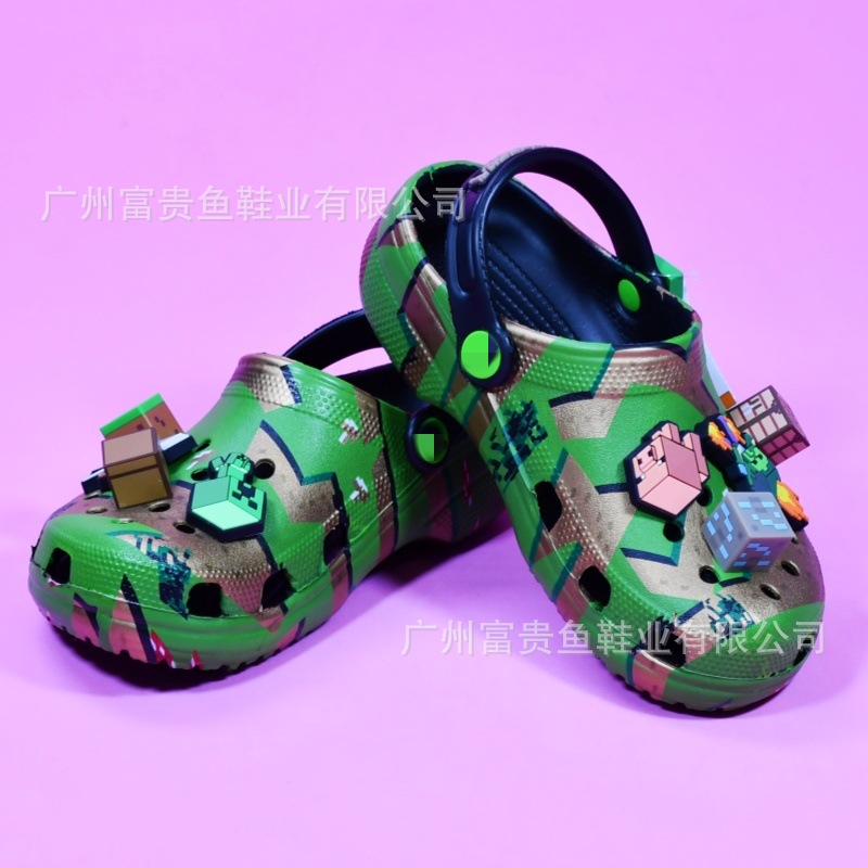 2025 New Summer Two-Wear Parent-Child Croc Shoes My World Children's Sandals Slippers Non-Slip Beach Shoes