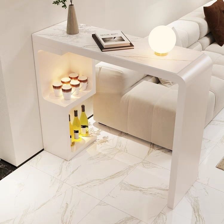 Light Luxury Slate Retractable Bar Table Modern Simple Open Home Living Room Kitchen Integrated Partition Cabinet Small Bar Table
