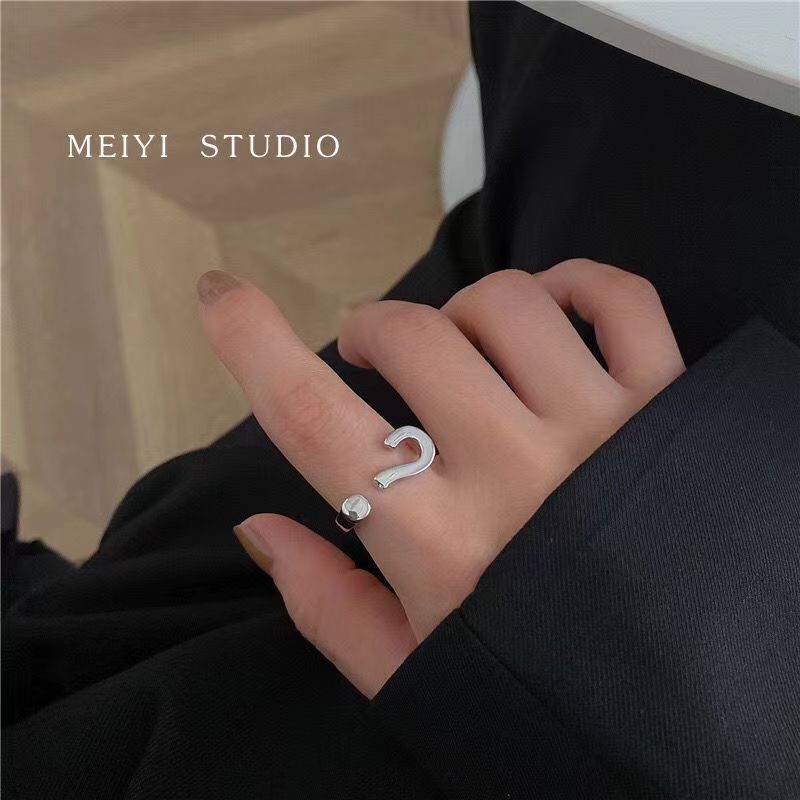 Niche Design Creative Question mark Ins Trendy Cold Style Index Finger Cyber Celebrity Open Ring Hip-hop All-match Ring Women's Trendy Niche Design Creative Question mark Ins Trendy Cold Style Index Finger Cyber Celebrity Open Ring Hip-hop All-match Ring Women's Trendy