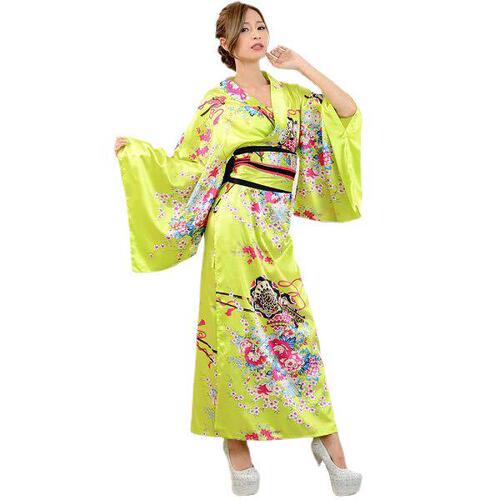 Traditional Japanese women dress bathrobe anime show photo suit kimono stage clothing pictures