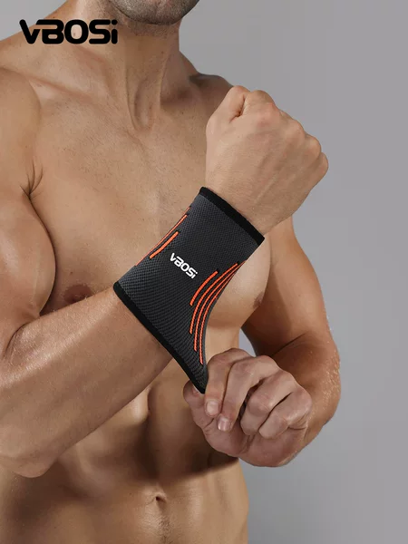 VBOSI knitted compression sports wristband, highly elastic and breathable, for fitness, tennis, and preventing wrist sprains; wholesale