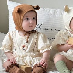 韓版嬰兒衣服夏裝薄款包屁衣女寶寶連體衣公主洋氣三角哈衣爬爬服