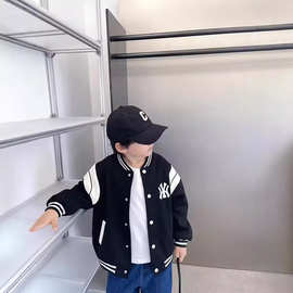 童装男童棒球服外套秋冬季新款时髦儿童春装运动夹克中大童上衣潮