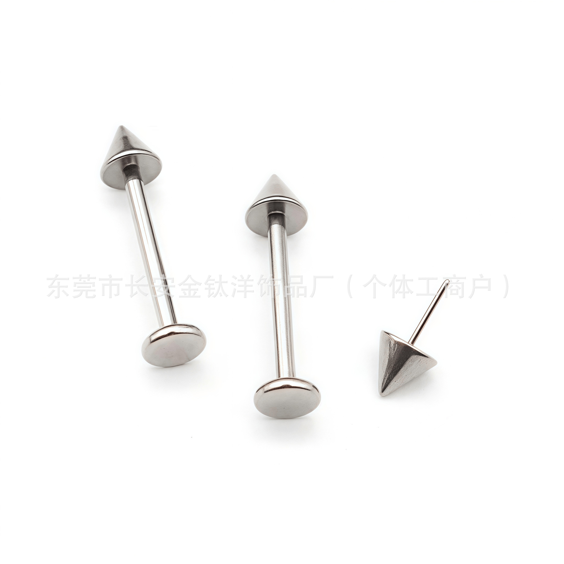 F136 Titanium Plug-In Pointed Cone Earrings Flats Rod Pins Devil Nails Lip Nails Eyebrow Nails G23 Titanium Piercing Jewelry detail image 7