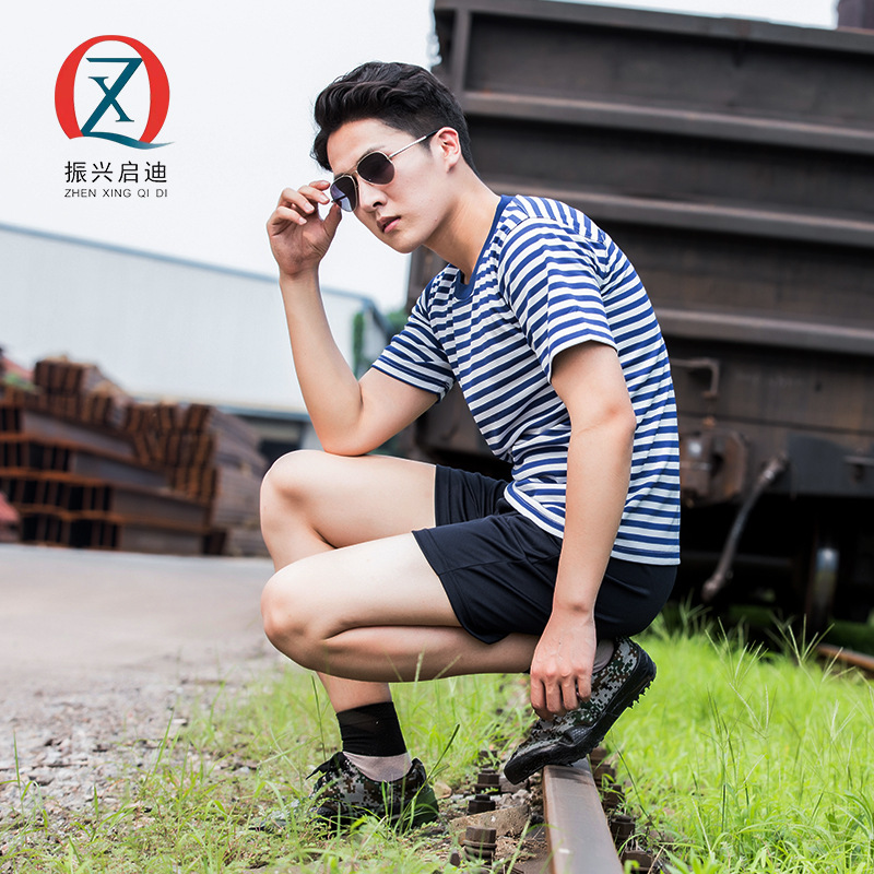 海魂衫體能服老兵八壹聚會文藝演出複古海軍衫戰友紀念圓領衫套裝