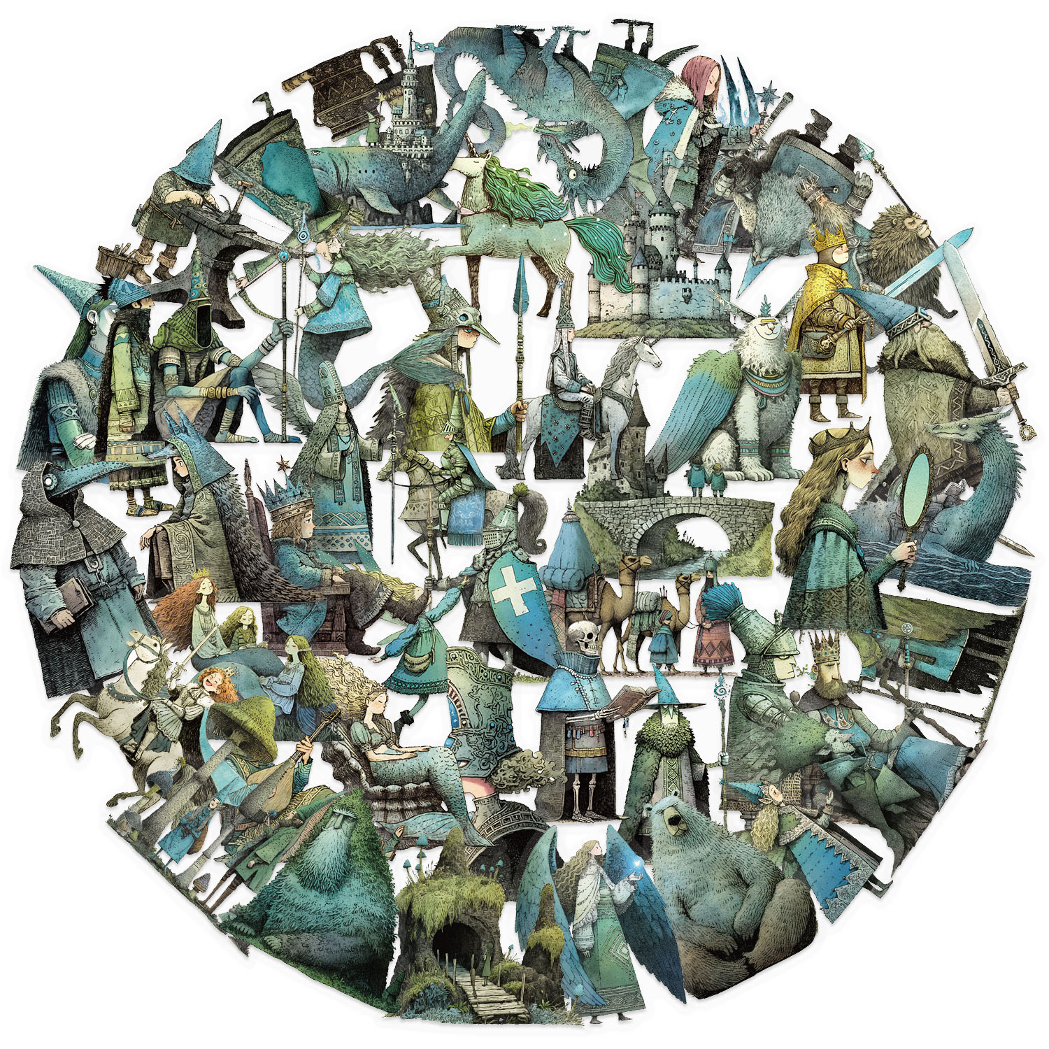 50张童话魔法世界贴纸PET透明手机水杯笔记本电脑本子装饰贴纸