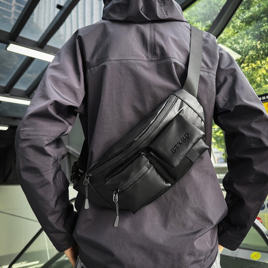 Cross-border Functional Riding Chest Bag Men's Fashion Brand 2025 New Style Simple Satchel Tactical Commuter Backpack Sports Waist Bag