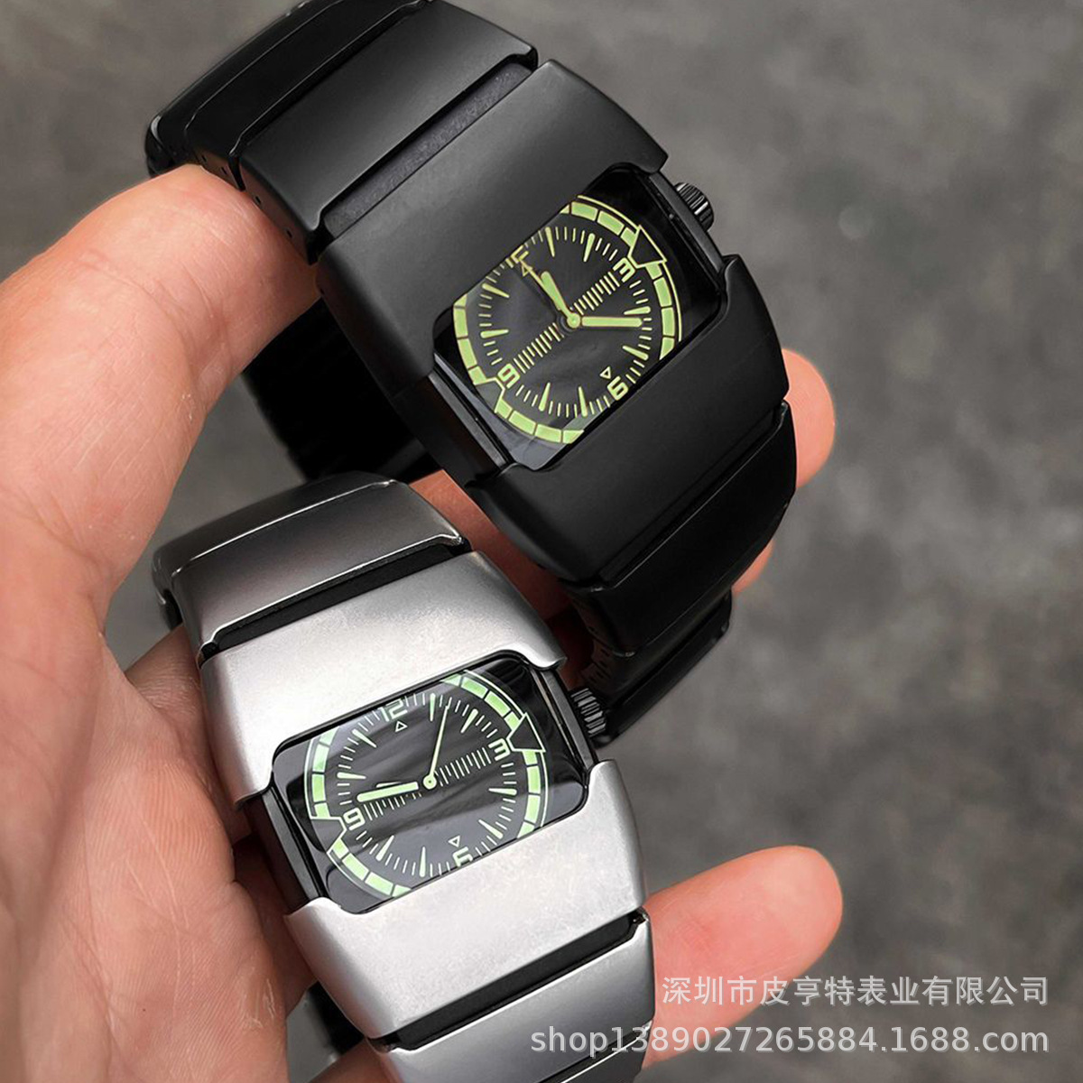 Millennium Retro Watch Men's Trendyy Waterproof Y2K Special-Shaped Armor Mid-Century Style Ins Stylish High-End Quartz Watch