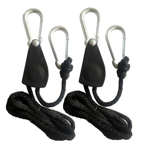 1/4 Adjustable Pulley Lanyard Lampshade Tent Hanging Sling Hook Rope Ratchet Hanger