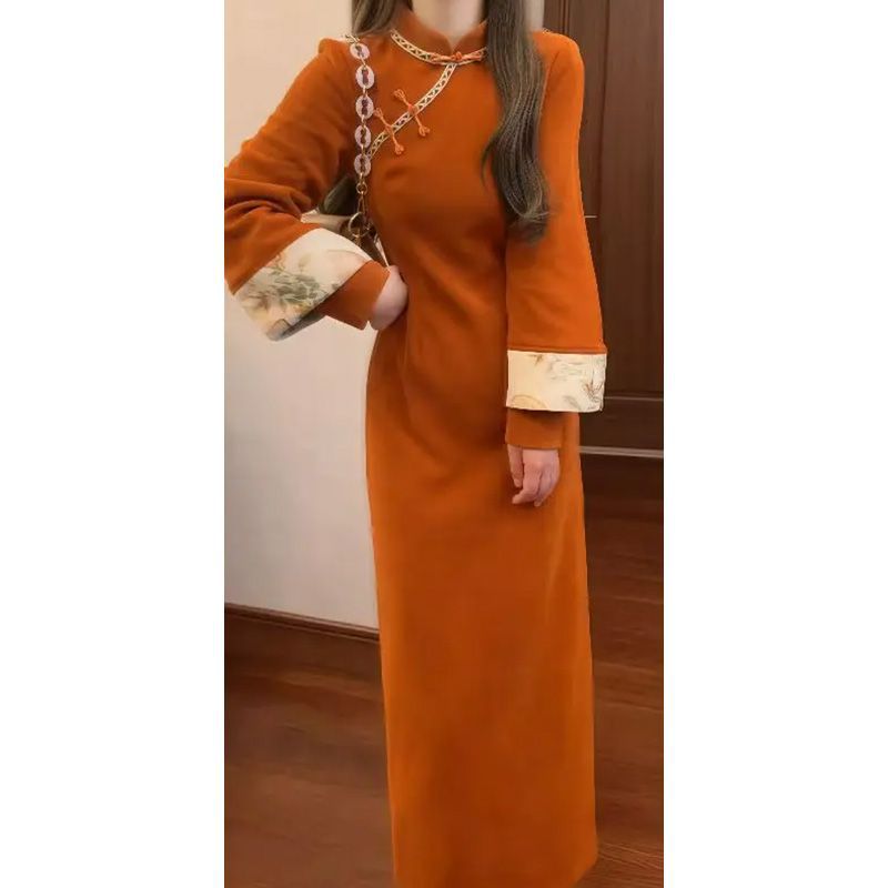 Velvet thickened dress