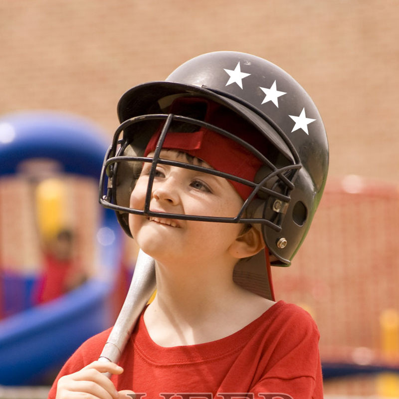 Pegatinas de casco deportivo de Amazon transparente estrella de cinco puntas pegatinas de coche calcomanías de gorra de béisbol se pueden personalizar image 4