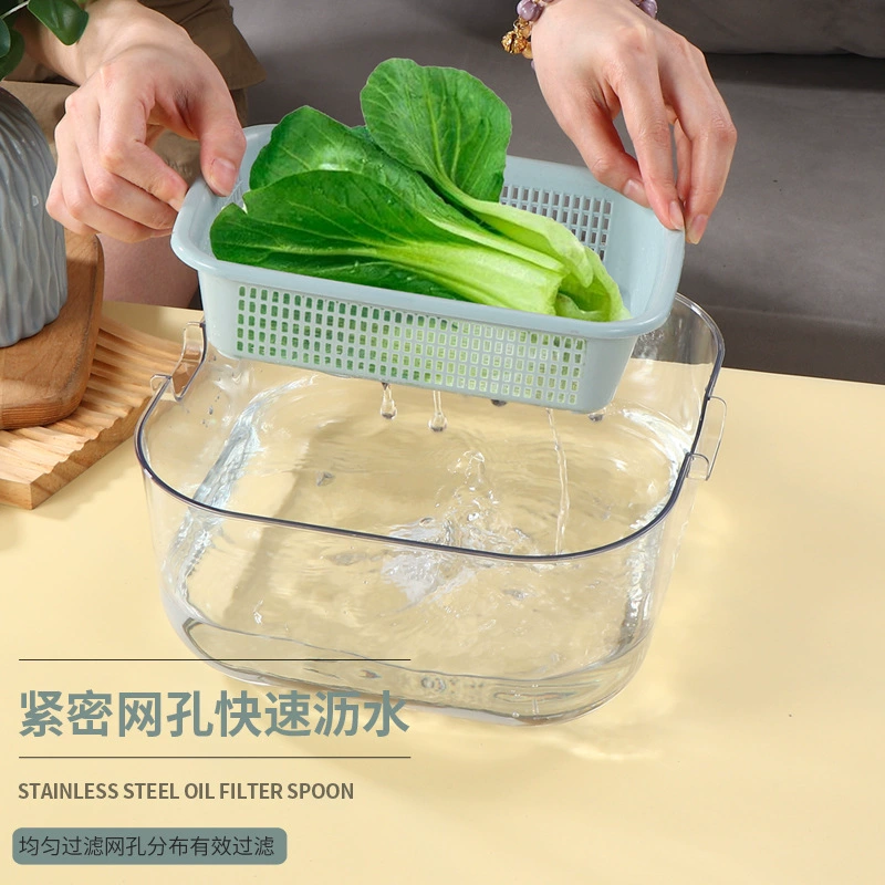 Square plastic basket, fruit and vegetable washing basket, multi-functional storage basket, rice washing basket, rectangular sorting and distribution wholesale