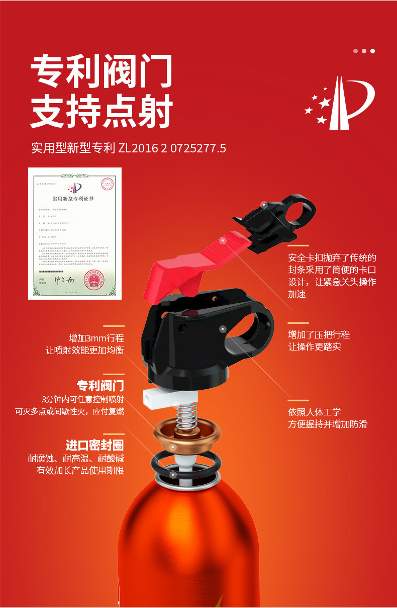 Flame Warrior Mfj600 National Standard Dry Powder Car Fire Extinguisher, Explosion-Proof, Freeze-Proof, High Temperature Resistant, Annual Inspection Must Pass, Suitable for Home Use