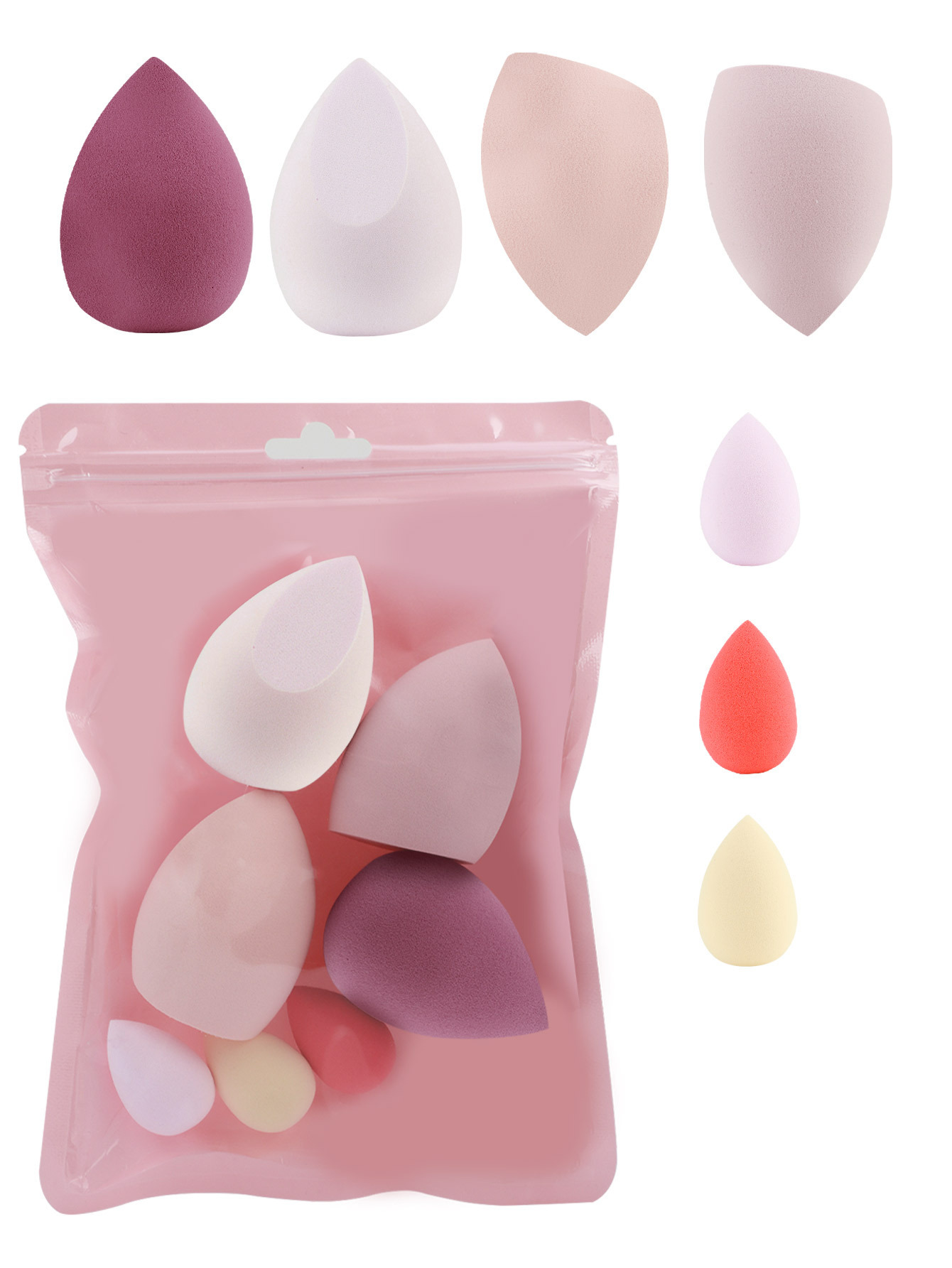 Huevos de maquillaje de macarrón transfronterizos 11 piezas de polvo conjunto de polvo de maquillaje húmedo no comer polvo esponja de maquillaje huevo de maquillaje de color