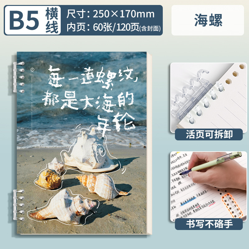手に優しいインスピレーションレーベルノート全シリーズ、B5レーベルノート、取り外し可能なa5高価値ギフト|undefined