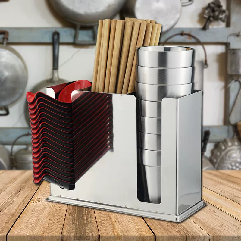 Нержавеющая сталь ложка коробка для хранения квадратных палочек для еды