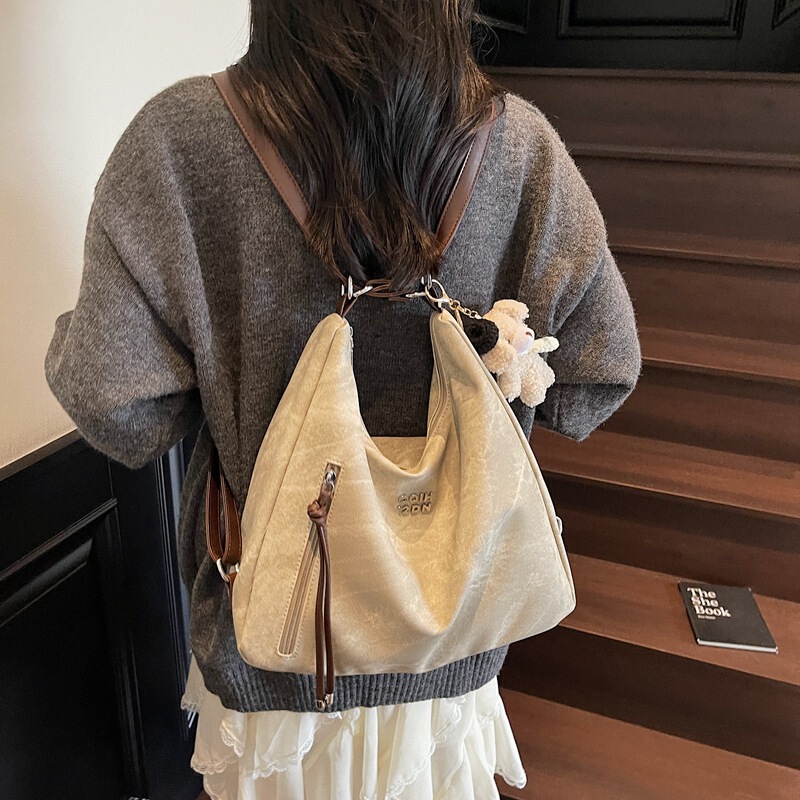 大容量包包女2025新款通勤休闲单肩斜挎包托特包多功能上课双肩包|undefined