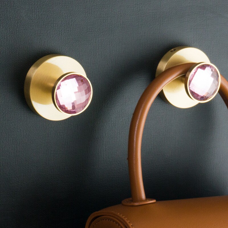 Bathroom European-Style Brass Crystal Diamond Coat Hook, Clothing Hook, Bathroom Hardware Accessory Hook