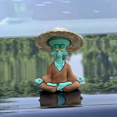 Seat Decorations, Car ornaments - sitting-quietly-1-squidward-with-glue