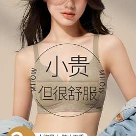 猫人无痕内衣女大胸显小舒适收副乳聚拢防下垂塑形透气新款文胸罩