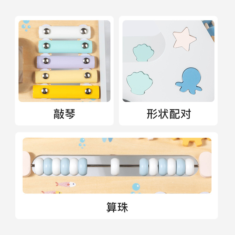 Carrinos infantiles para bebés caminantes puzzle de educación temprana cuentas juguetes de simulación de cocina juego de rol image 4