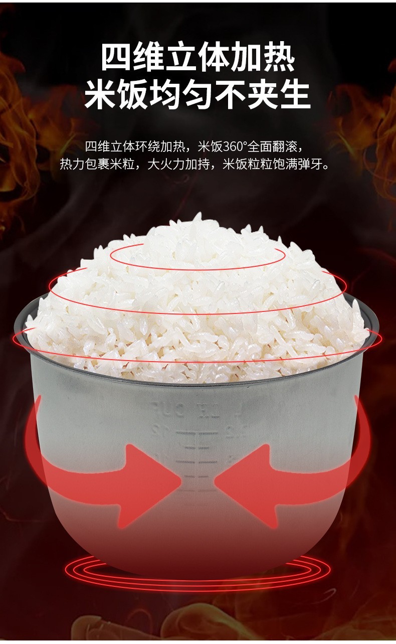 智能电饭锅家用5L大容量多功能预约不粘内胆2-6人小型迷你批发
