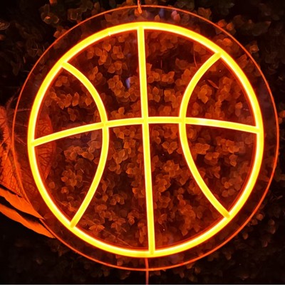 篮球led霓虹造型灯ins网红墙房间背景装饰酒吧氛围灯布置灯墙|ms