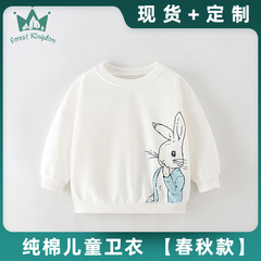 Cotton Fall Sweatshirt for Girls and Boys, European and American Children's Clothing, Small and Medium Children's Round Neck Long Sleeve Top, Loose and Casual
