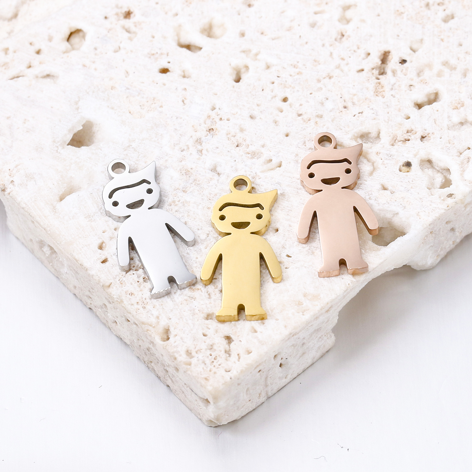 7g Weight Pendant Jewelry Making Type 10 * 20mm Jewelry Making Size DIY Jewelry Accessories Classification 5 PCS/Package Quantity 304 Stainless Steel Material Human, Animal Pattern All Seasons Season Plating Design Basic, Simple Style Style 5 PCS/Package 10 * 20mm 304 Stainless Steel Human Animal Pendant 1