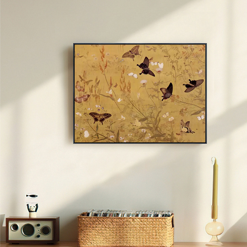 Hundred Butterflies Figure French Middle Ancient Style Living Room Decorative Painting New Chinese Style National Style Sofa Background Wall Bedroom Dining Room Hanging Painting Core