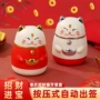 自动新年家用招财猫牙签罐