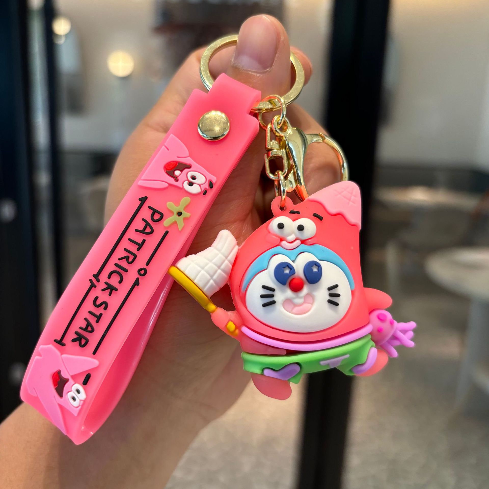 Baby esponja transfronterizo llavero de muñeca de PVC disfrazado colgante bolsos de automóvil colgante garra máquina de regalo pequeño