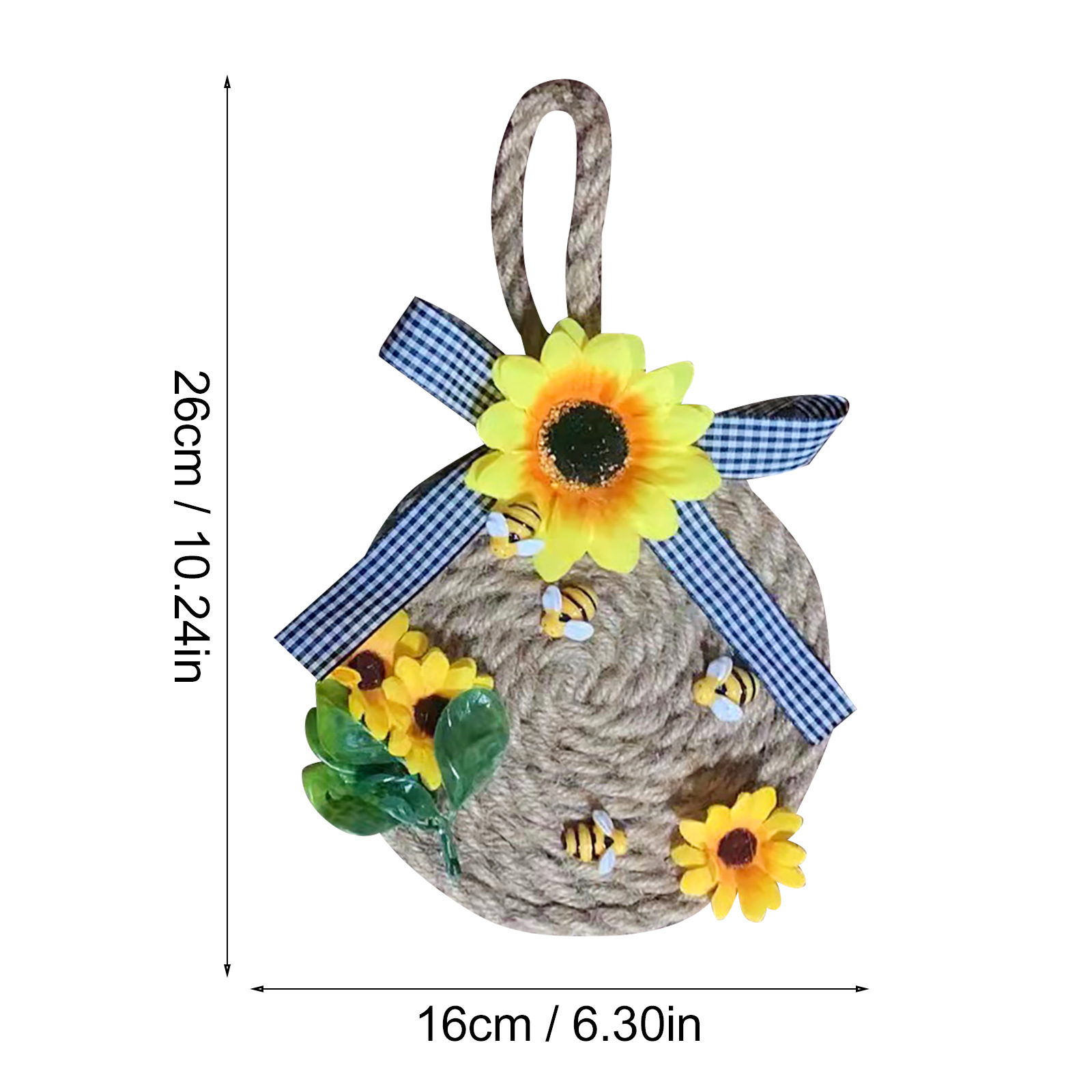 2023 transfronteriza Amazon Bee Festival simulación Garland cuerda de cáñamo puerta colgante artesanía decoración del hogar al por mayor cuerda de cáñamo Garland