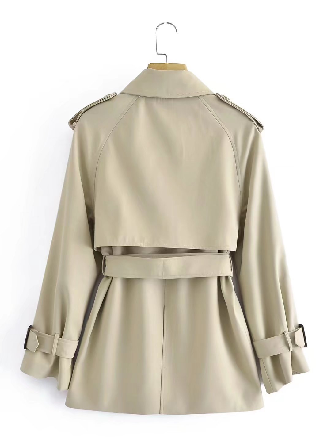 solid color stitching long sleeve lapel coat NSYXB137087