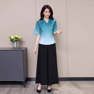 中国风气质美容养生采耳按摩推拿足浴足疗工服套装工作制服