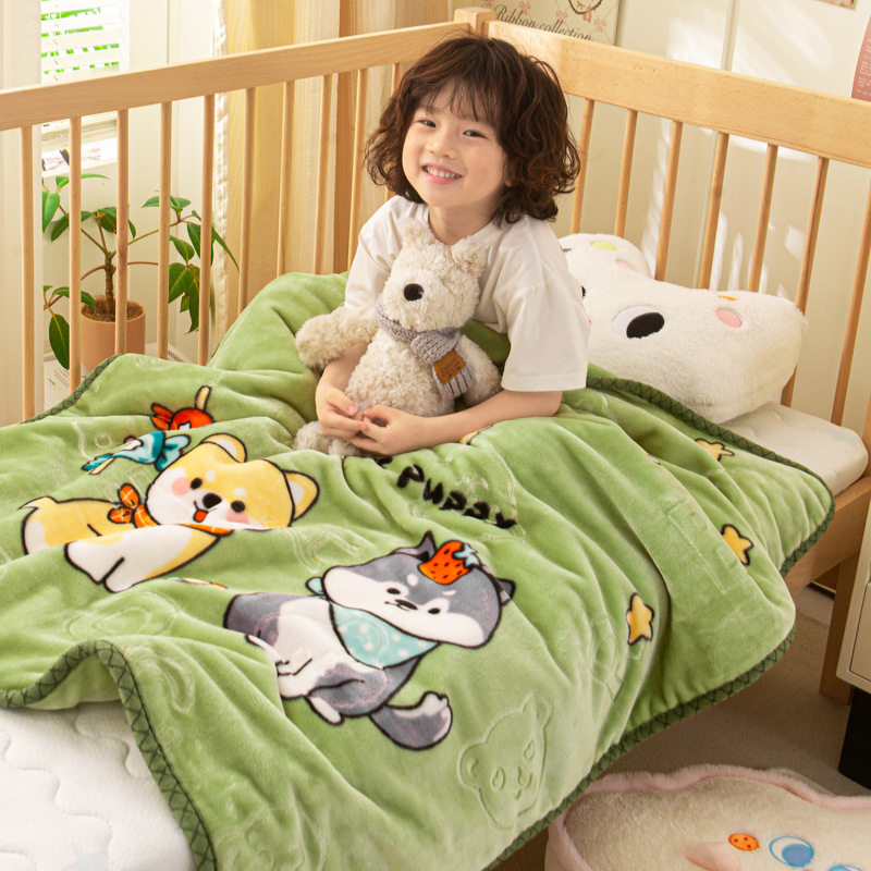 Manta Infantil Térmica de Doble Capa de Poliéster Térmica y Suave para Jardín de Niños y Sofá image 10