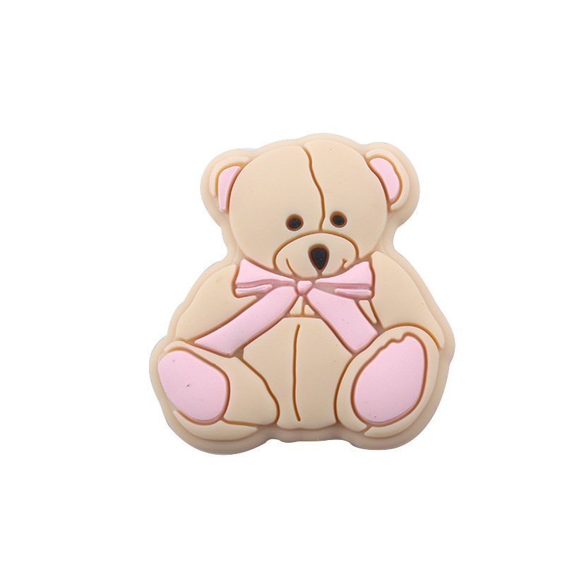 SHIEN nuevo bebé dibujos animados animal osos dientes de goma de molienda joyería creativa DIY accesorios de cadena de tetas