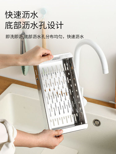 304 stainless steel water filter rack kitchen sink retractable dish draining storage rack washing fruit and vegetable leaking basket