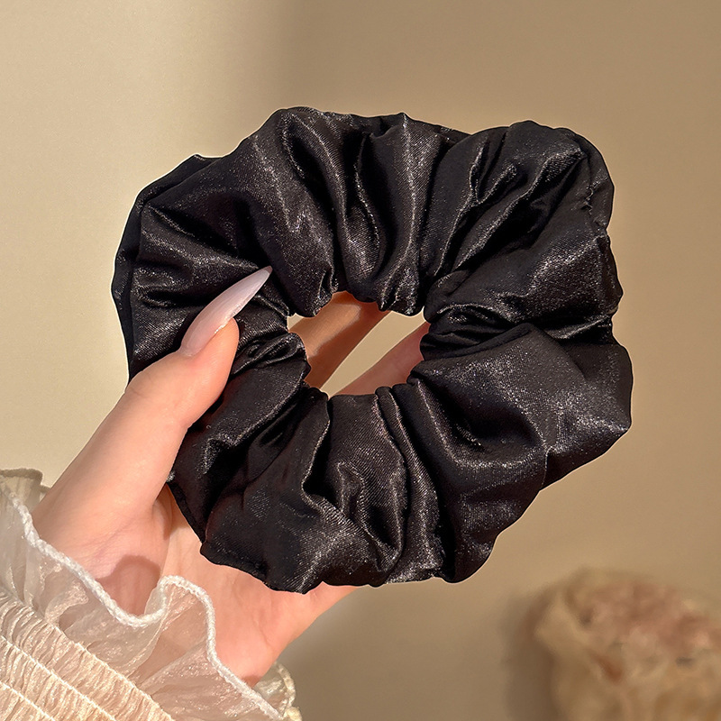 Corbata de pelo de intestino de lunares de crema grande coreana, gomas de goma de cola de caballo suaves para mujer, accesorios para el cabello de bola, accesorios para el cabello, cuerda para la cabeza