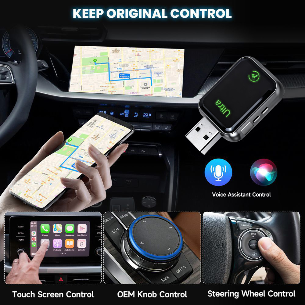 Amazon's Popular Wireless Carplay Android Auto Box Adapter for Car Connectivity, Two-In-One Car Interconnect