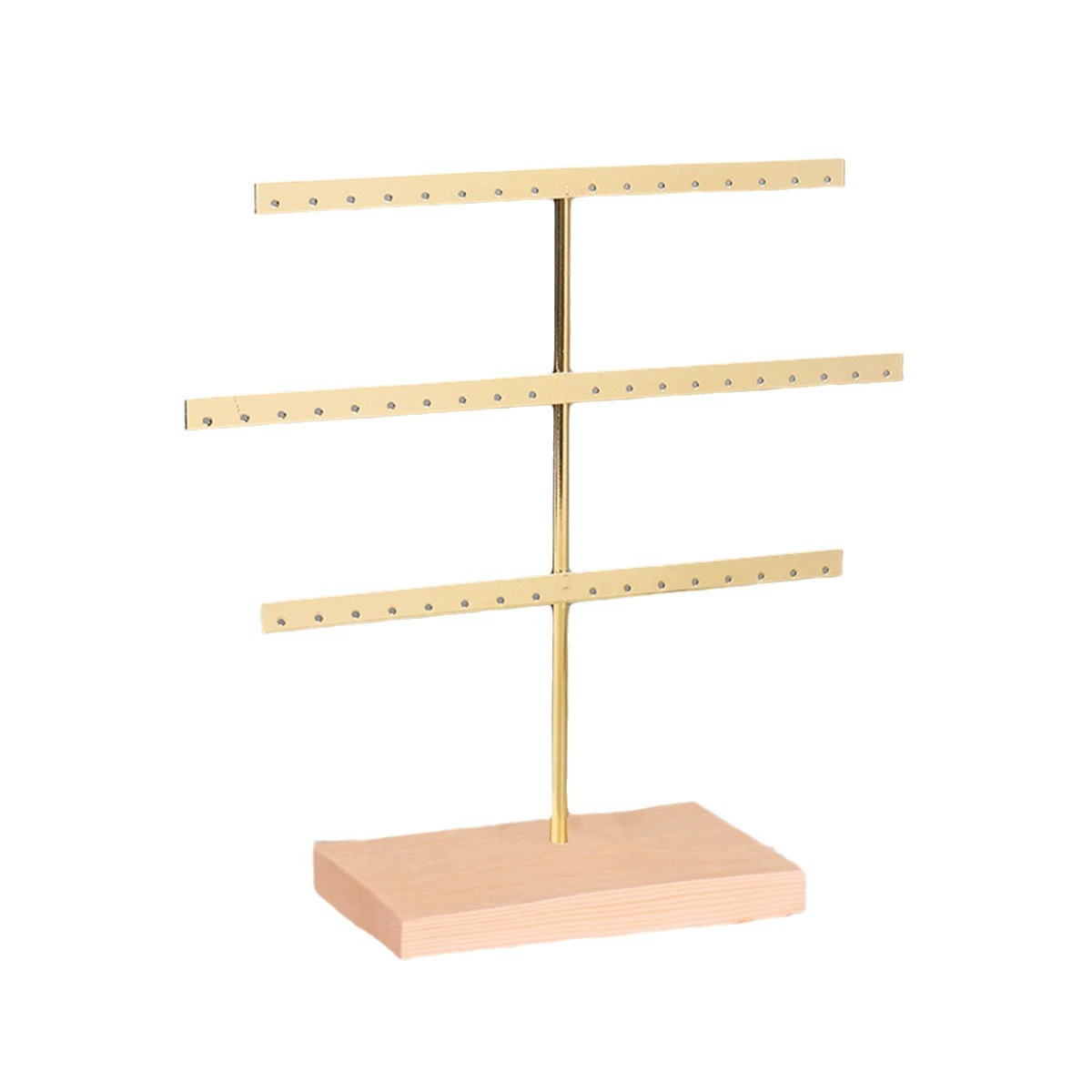 Earrings, golden stand, storage system