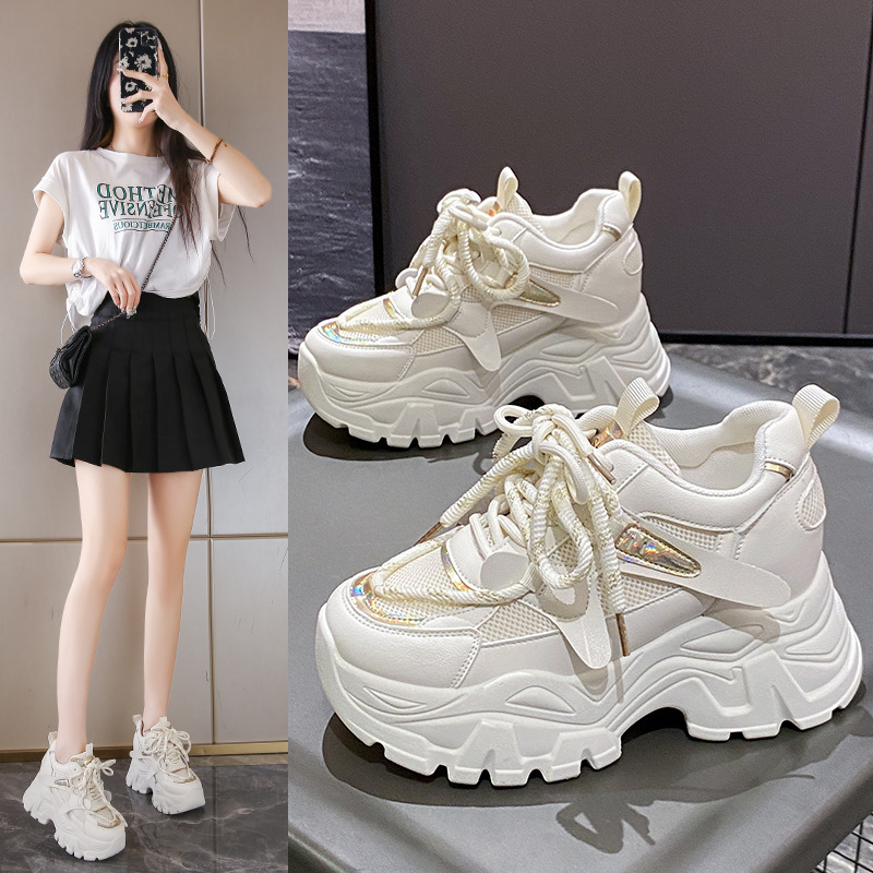 Internet Celebrity Platform Thick Bottom Increased Torre Shoes Women's 2025 Spring and Autumn New Slimming All-match Fashion Casual sneaker Trendy
