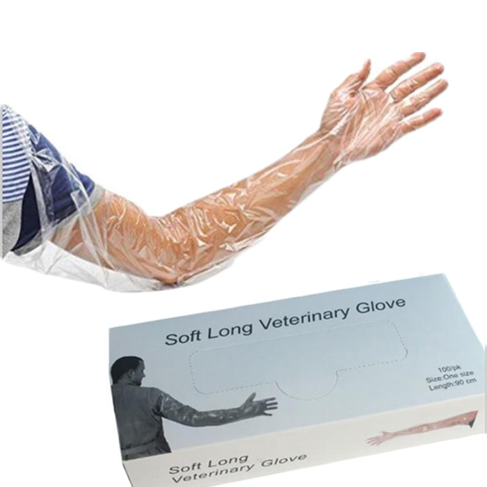 工厂价透明色柔软加厚人工授精器械动物受孕接生检查手套兽医用C