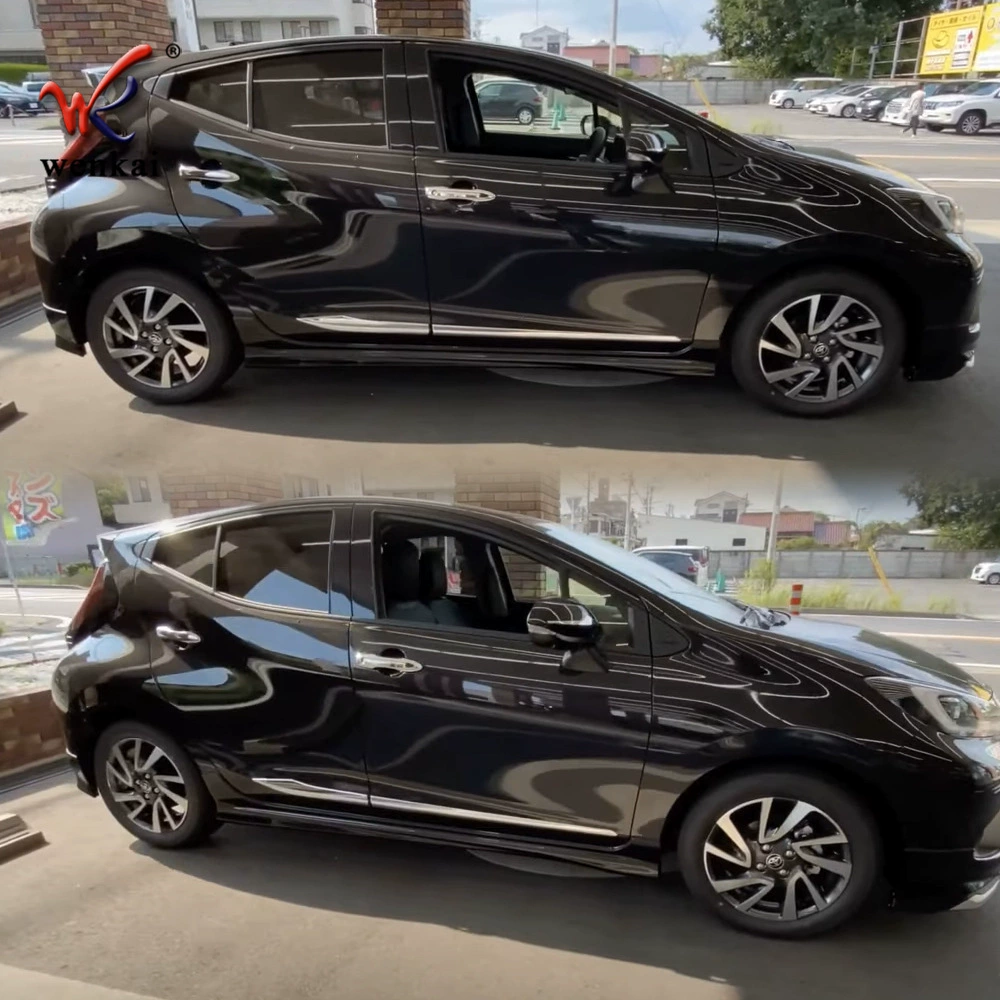 Подходит для 21 Toyota AQUA, модифицированная отделка кузова, полоски на краях дверей, специальные боковые юбки MXP, предотвращающие столкновения, яркая декоративная полоса