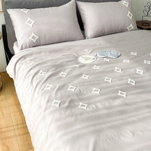 跨境厂家亚马逊热卖外贸家纺床上用品三件套刺绣床单被罩被子